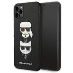 Karl Lagerfeld Karl Lagerfeld Saffiano Karl &amp; Choupette Heads - Ohišje za iPhone 11 Pro Max (črno)