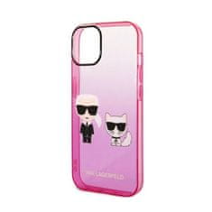 Karl Lagerfeld Karl Lagerfeld Gradient Ikonik Karl &amp; Choupette - etui za iPhone 14 Plus (roza)