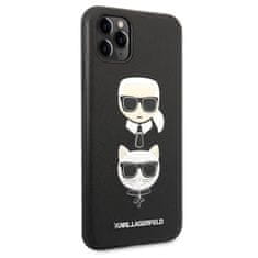 Karl Lagerfeld Karl Lagerfeld Saffiano Karl &amp; Choupette Heads - Ohišje za iPhone 11 Pro Max (črno)