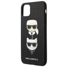 Karl Lagerfeld Karl Lagerfeld Saffiano Karl &amp; Choupette Heads - Ohišje za iPhone 11 Pro Max (črno)