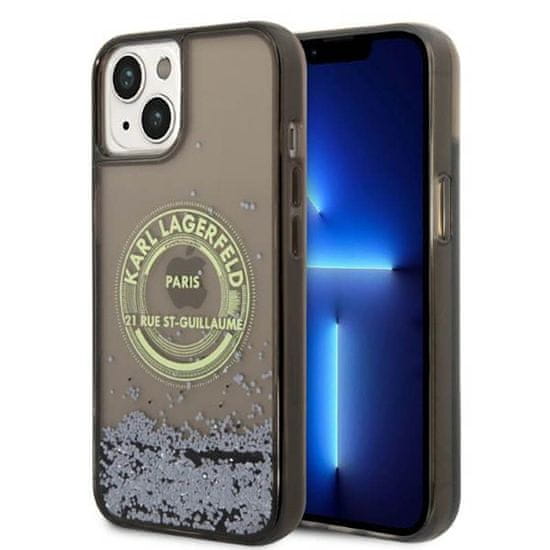 Karl Lagerfeld Karl Lagerfeld Liquid Glitter Round RSG Logo Case - ohišje za iPhone 14 (črno)