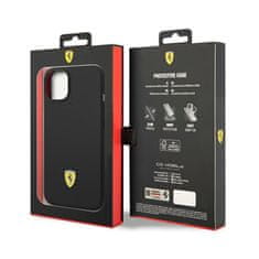 Ferrari Silikonski kovinski logotip Ferrari - ohišje za iPhone 14 (črno)