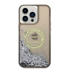 Karl Lagerfeld Karl Lagerfeld Liquid Glitter Round RSG Logo Case - Ohišje za iPhone 14 Pro Max (črno)