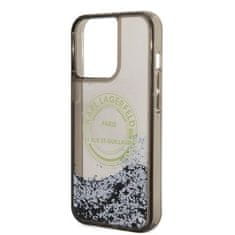 Karl Lagerfeld Karl Lagerfeld Liquid Glitter Round RSG Logo Case - Ohišje za iPhone 14 Pro Max (črno)