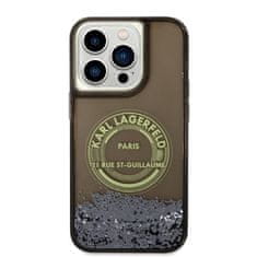 Karl Lagerfeld Karl Lagerfeld Liquid Glitter Round RSG Logo Case - Ohišje za iPhone 14 Pro (črno)