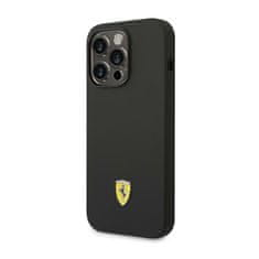 Ferrari Silikonski kovinski logotip Ferrari - ohišje za iPhone 14 Pro (črno)