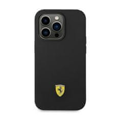 Ferrari Silikonski kovinski logotip Ferrari - ohišje za iPhone 14 Pro (črno)