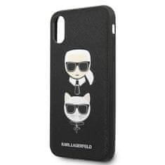 Karl Lagerfeld Karl Lagerfeld Saffiano Karl &amp; Choupette Heads - Ohišje za iPhone Xs Max (črno)