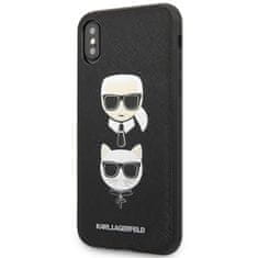 Karl Lagerfeld Karl Lagerfeld Saffiano Karl &amp; Choupette Heads - Ohišje za iPhone Xs Max (črno)