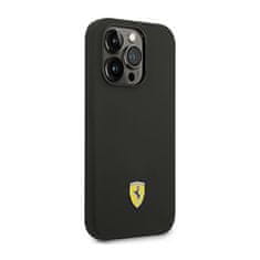 Ferrari Silikonski kovinski logotip Ferrari - ohišje za iPhone 14 Pro (črno)