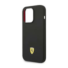 Ferrari Silikonski kovinski logotip Ferrari - ohišje za iPhone 14 Pro (črno)