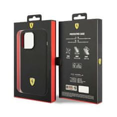 Ferrari Silikonski kovinski logotip Ferrari - ohišje za iPhone 14 Pro Max (črno)