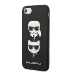 Karl Lagerfeld Karl Lagerfeld Saffiano Karl &amp; Choupette Heads - Ohišje za iPhone SE 2022 / SE 2020 / 8 / 7 (črno)