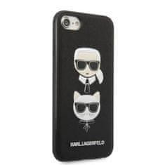 Karl Lagerfeld Karl Lagerfeld Saffiano Karl &amp; Choupette Heads - Ohišje za iPhone SE 2022 / SE 2020 / 8 / 7 (črno)