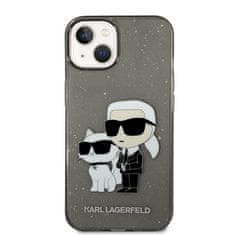 Karl Lagerfeld Karl Lagerfeld IML Glitter NFT Karl &amp; Choupette - Ohišje za iPhone 14 (črno)