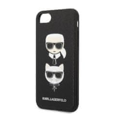 Karl Lagerfeld Karl Lagerfeld Saffiano Karl &amp; Choupette Heads - Ohišje za iPhone SE 2022 / SE 2020 / 8 / 7 (črno)