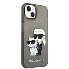 Karl Lagerfeld Karl Lagerfeld IML Glitter NFT Karl &amp; Choupette - Ohišje za iPhone 14 (črno)