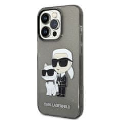 Karl Lagerfeld Karl Lagerfeld IML Glitter NFT Karl &amp; Choupette - Ohišje za iPhone 14 Pro (črno)