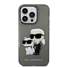 Karl Lagerfeld Karl Lagerfeld IML Glitter NFT Karl &amp; Choupette - Ohišje za iPhone 14 Pro (črno)