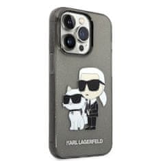 Karl Lagerfeld Karl Lagerfeld IML Glitter NFT Karl &amp; Choupette - Ohišje za iPhone 14 Pro (črno)