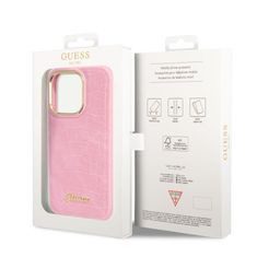 Guess Guess Croco Collection - Ohišje za iPhone 14 Pro (roza)