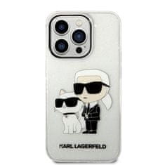 Karl Lagerfeld Karl Lagerfeld IML Glitter NFT Karl &amp; Choupette - Ohišje za iPhone 14 Pro (prozorno)