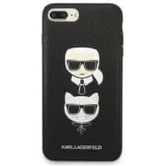 Karl Lagerfeld Karl Lagerfeld Saffiano Karl &amp; Choupette Heads - etui za iPhone 8 Plus / 7 Plus (črno)