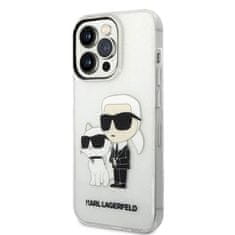 Karl Lagerfeld Karl Lagerfeld IML Glitter NFT Karl &amp; Choupette - Ohišje za iPhone 14 Pro (prozorno)