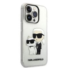 Karl Lagerfeld Karl Lagerfeld IML Glitter NFT Karl &amp; Choupette - Ohišje za iPhone 14 Pro (prozorno)