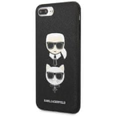 Karl Lagerfeld Karl Lagerfeld Saffiano Karl &amp; Choupette Heads - etui za iPhone 8 Plus / 7 Plus (črno)