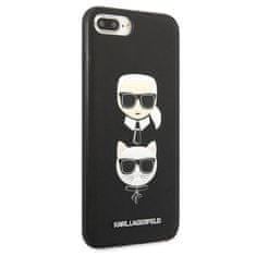 Karl Lagerfeld Karl Lagerfeld Saffiano Karl &amp; Choupette Heads - etui za iPhone 8 Plus / 7 Plus (črno)