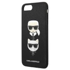 Karl Lagerfeld Karl Lagerfeld Saffiano Karl &amp; Choupette Heads - etui za iPhone 8 Plus / 7 Plus (črno)