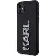 Karl Lagerfeld Karl Lagerfeld 3D gumijast bleščeč logotip - ohišje za iPhone 11 (črno)