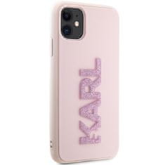 Karl Lagerfeld Karl Lagerfeld 3D gumijast bleščeč logotip - ohišje za iPhone 11 (roza)