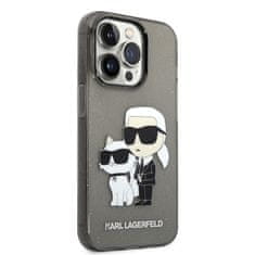 Karl Lagerfeld Karl Lagerfeld IML Glitter NFT Karl &amp; Choupette - Ohišje za iPhone 14 Pro Max (črno)