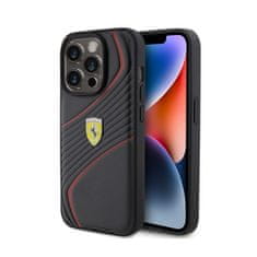 Ferrari Kovinski logotip Ferrari Twist - Ohišje za iPhone 15 Pro (črno)