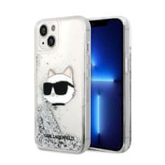 Karl Lagerfeld Karl Lagerfeld Liquid Glitter NFT Choupette Head - ohišje za iPhone 14 (srebrno)