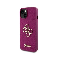 Guess Guess Glitter Script Big 4G - Ohišje za iPhone 15 (vijolično)