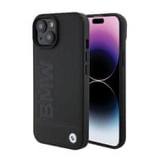 NEW BMW Leather Hot Stamp - ovitek za iPhone 15 Plus (črn)