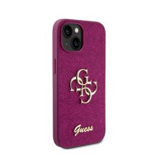 Guess Guess Glitter Script Big 4G - Ohišje za iPhone 15 (vijolično)