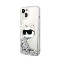 Karl Lagerfeld Karl Lagerfeld Liquid Glitter NFT Choupette Head - ohišje za iPhone 14 (srebrno)