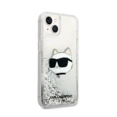 Karl Lagerfeld Karl Lagerfeld Liquid Glitter NFT Choupette Head - ohišje za iPhone 14 (srebrno)