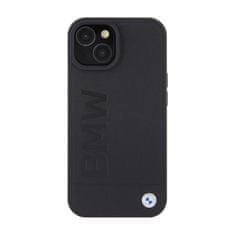 NEW BMW Leather Hot Stamp - ovitek za iPhone 15 Plus (črn)