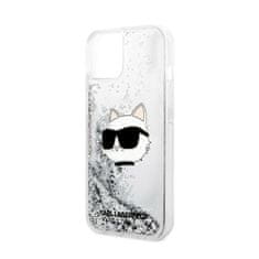 Karl Lagerfeld Karl Lagerfeld Liquid Glitter NFT Choupette Head - ohišje za iPhone 14 (srebrno)