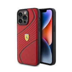 Ferrari Kovinski logotip Ferrari Twist - ohišje za iPhone 15 Pro Max (rdeče)