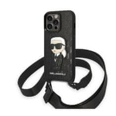 Karl Lagerfeld Karl Lagerfeld NFT Monogram Ikonik Patch - Ohišje za iPhone 14 Pro (črno)