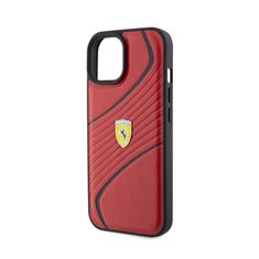 NEW Ferrari Twist Metal Logo - ohišje za iPhone 15 (rdeče)