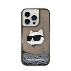 Karl Lagerfeld Karl Lagerfeld Liquid Glitter NFT Choupette Head - Ohišje za iPhone 14 Pro (črno)