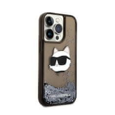 Karl Lagerfeld Karl Lagerfeld Liquid Glitter NFT Choupette Head - Ohišje za iPhone 14 Pro (črno)