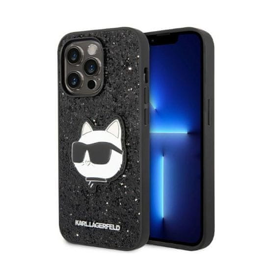 Karl Lagerfeld Karl Lagerfeld NFT Glitter Choupette Patch - Ohišje za iPhone 14 Pro (črno)